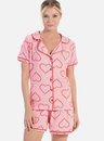 01 pijama feminino americano rosa coracao bela notte
