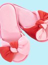 03 chinelo feminino de quarto rosa e vermelho bela notte
