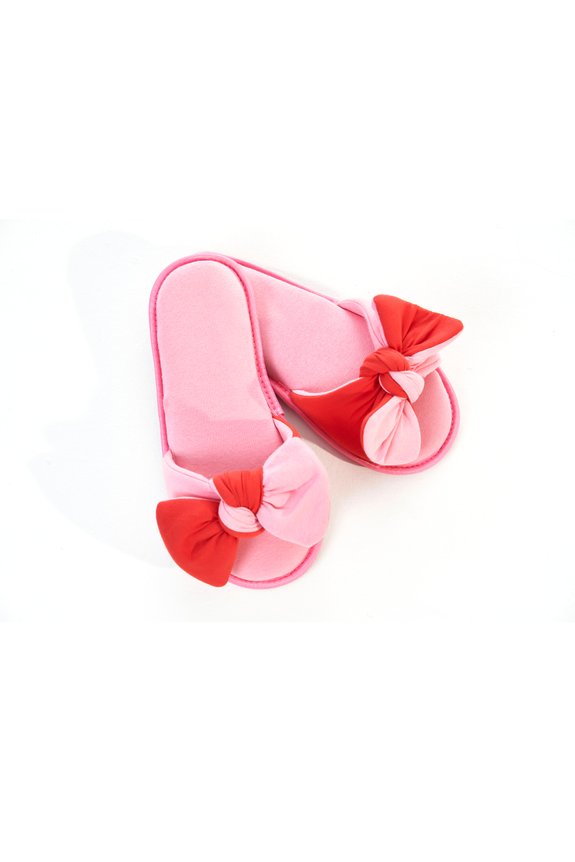 04 chinelo feminino de quarto rosa e vermelho bela notte