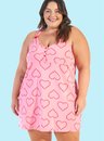 02 camisola alcinha plus size rosa coracao bela notte