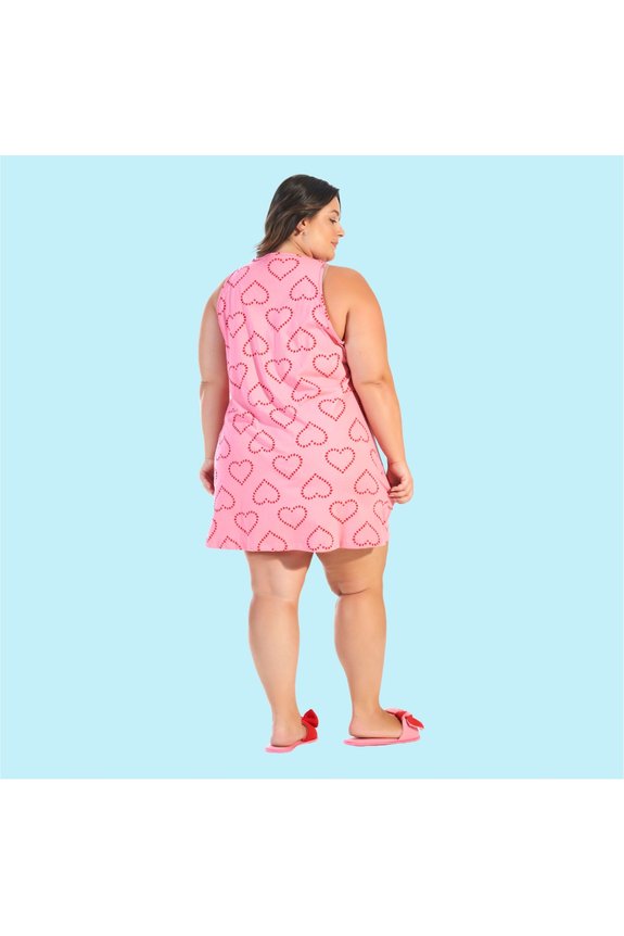 05 camisola alcinha plus size rosa coracao bela notte
