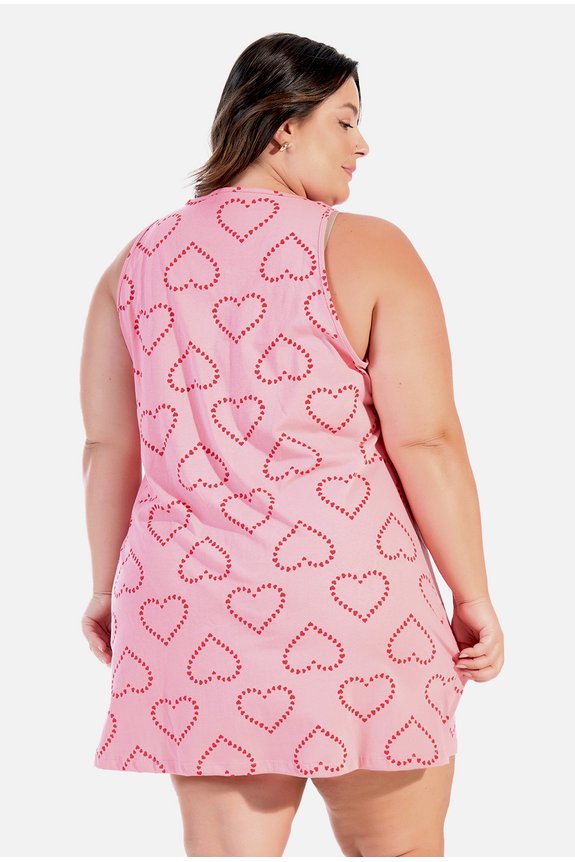 06 camisola alcinha plus size rosa coracao bela notte