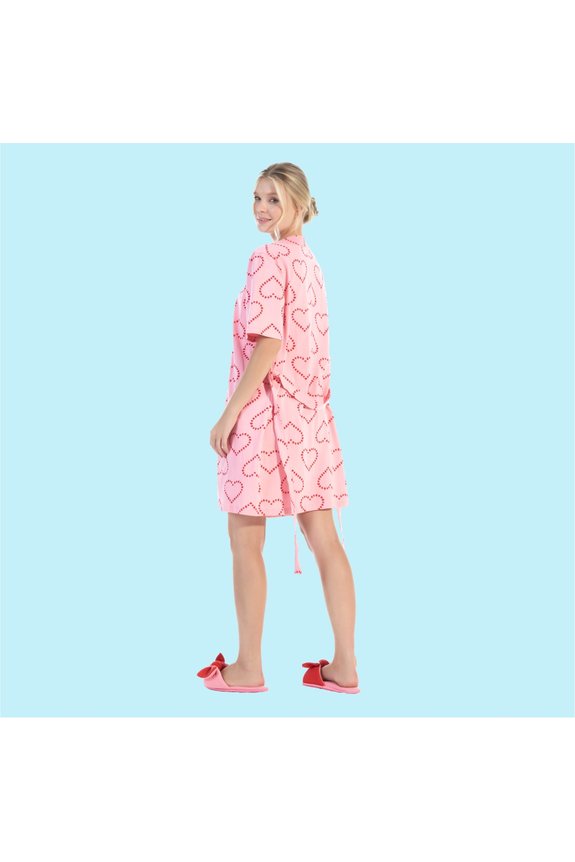 04 robe feminino rosa coracao bela notte