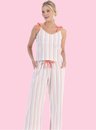 02 pijama feminino pantalona listrado bela notte