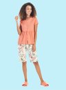 04 pijama feminino bata aberto coral bela notte