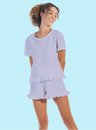 pijama feminino curto lilas com manga bela notte 2