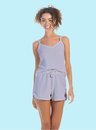 02 pijama feminino curto alcinha lilas bela notte