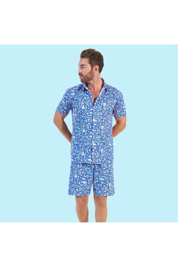 pijama curto masculino americanno azul bela notte 2