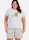 01 pijama feminino plus size familia abacate mescla bela notte