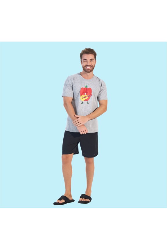pijama adulto masculino pimentao mescla bela notte 3