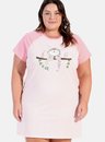 01 camisola plus size rose bicho preguica bela notte