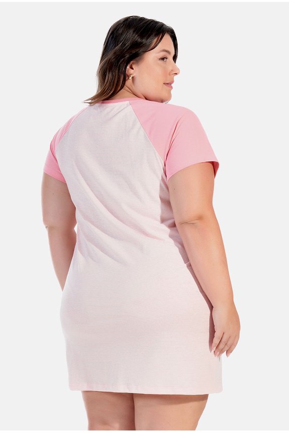 02 camisola plus size rose bicho preguica bela notte