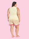 05 pijama feminino adulto plus size frutas amarelo bela notte