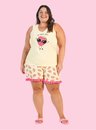 06 pijama feminino adulto plus size frutas amarelo bela notte