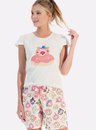 01 pijama feminino adulto donuts off white bela notte