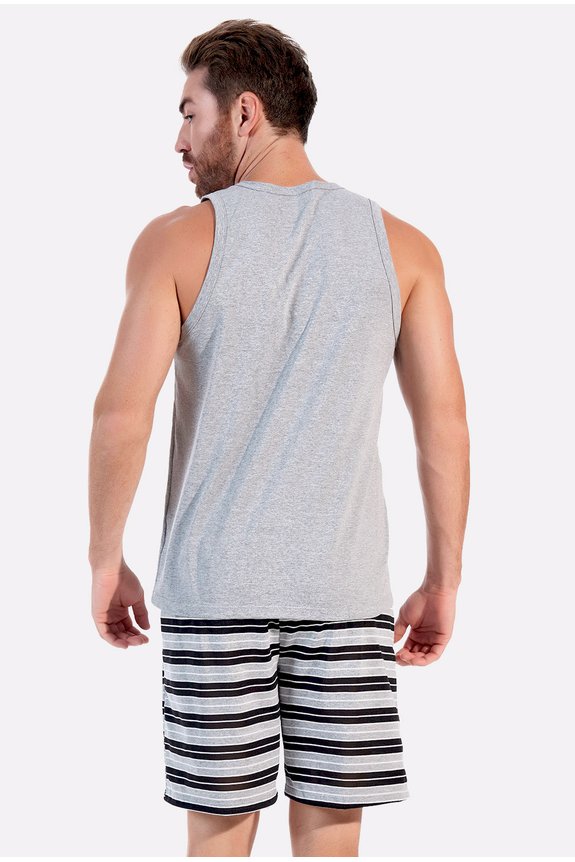 08 pijama masculino adulto curto regata bela notte
