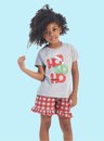 03 pijama feminino infantil mescla natal ho ho ho bela notte