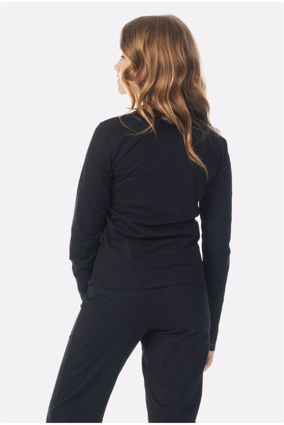 01 pijama feminino juvenil preto little bear bela notte