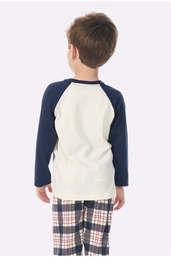 01 pijama infantil masculino off white familia little brother bela notte