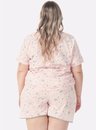 01 pijama feminino plus size curto rosa estrelas bela notte