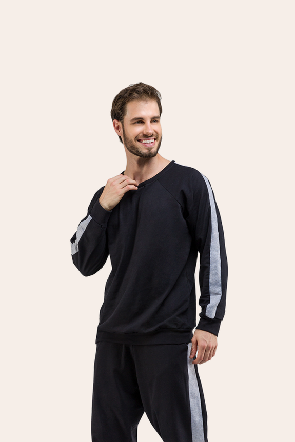 03 casaco masculino adulto preto moletinho bela notte