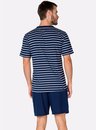 01 pijama masculino adulto com botoes listrado bela notte marinho