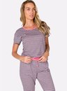 01 pijama feminino capri adulto marinho listrado bela notte