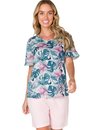 02 pijama feminino curto adulto mescla folhagem bela notte