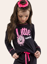 04 pijama infantil feminino malha botone bela notte