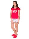 02 pijama juvenil feminino magic vermelho bela notte