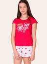 04 pijama juvenil feminino magic vermelho bela notte