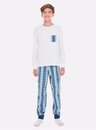 02 pijama masculino juvenil familia flanela winter time off white bela notte
