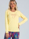 01 pijama feminino adulto manga longa bela notte amarelo