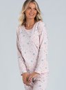 11 pijama feminino adulto manga longa bela notte rosa