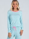 02 pijama feminino adulto manga longa bela notte verde agua