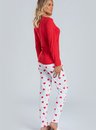 03 pijama feminino adulto manga longa bela notte vermelho