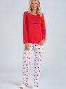 04 pijama feminino adulto manga longa bela notte vermelho