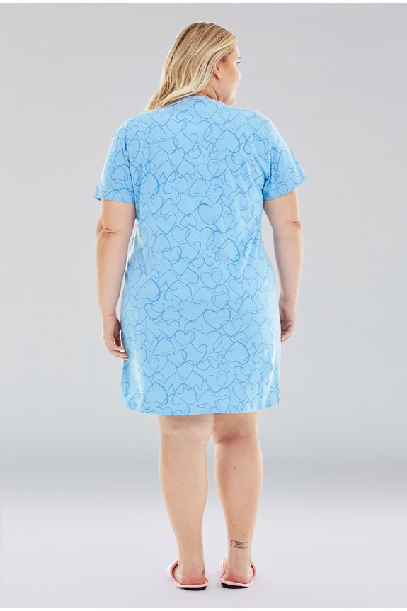 01 camisola feminino adulto curto coracao bela notte