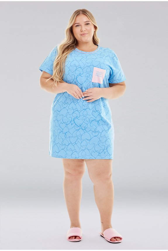 02 camisola feminino adulto curto coracao bela notte