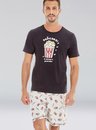 02 pijama masculino adulto curto pipoca bela notte
