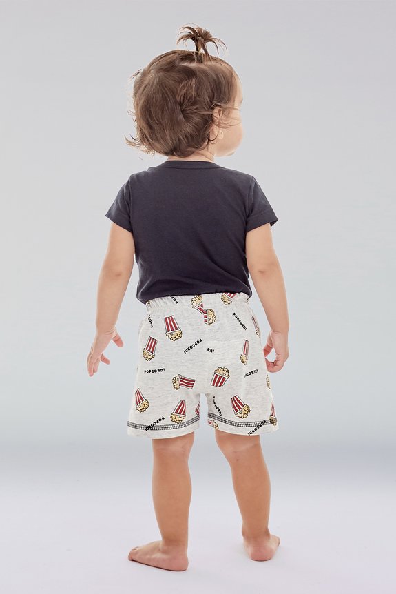 01 pijama bebe unissex body curto pipoca bela notte