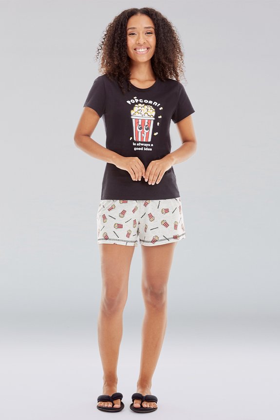 03 pijama feminino adulto curto pipoca bela notte