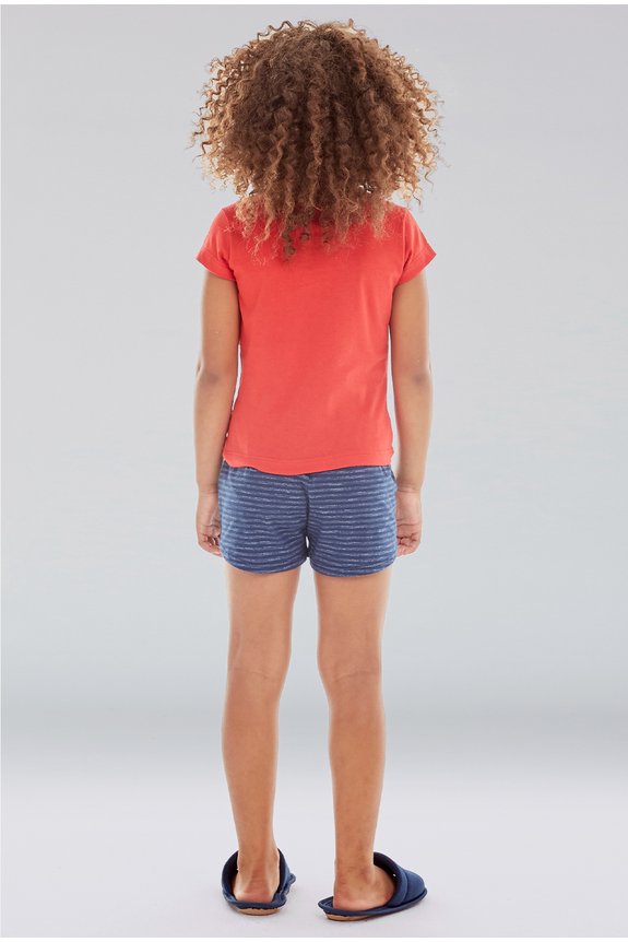 01 pijama feminino juvenil manga curto natal bela notte