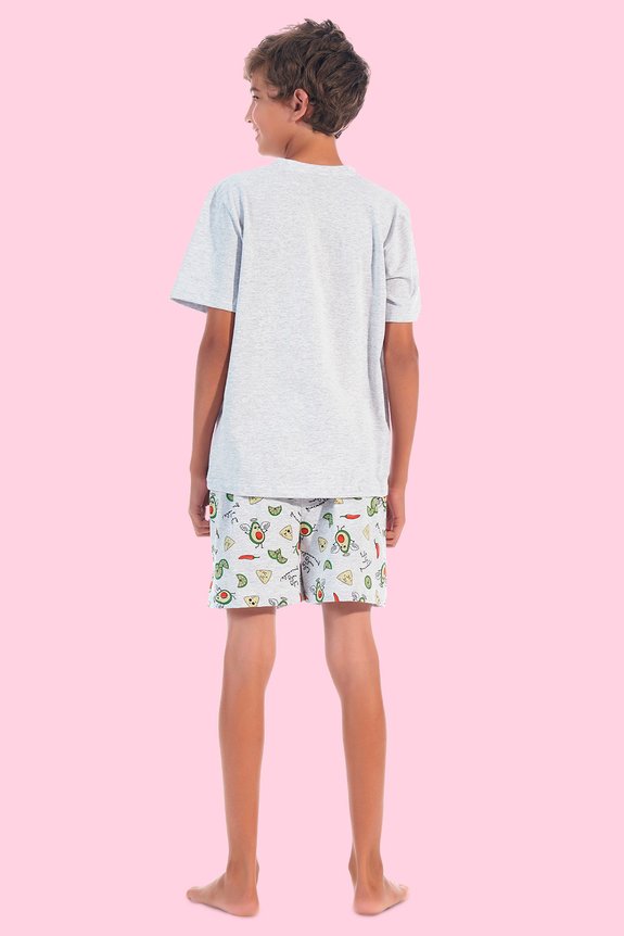 06 pijama masculino juvenil familia abacate mescla bela notte
