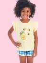 04 pijama feminino infantil abelhinha amarelo bela notte