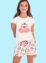 12 pijama feminino juvenil donuts off white bela notte