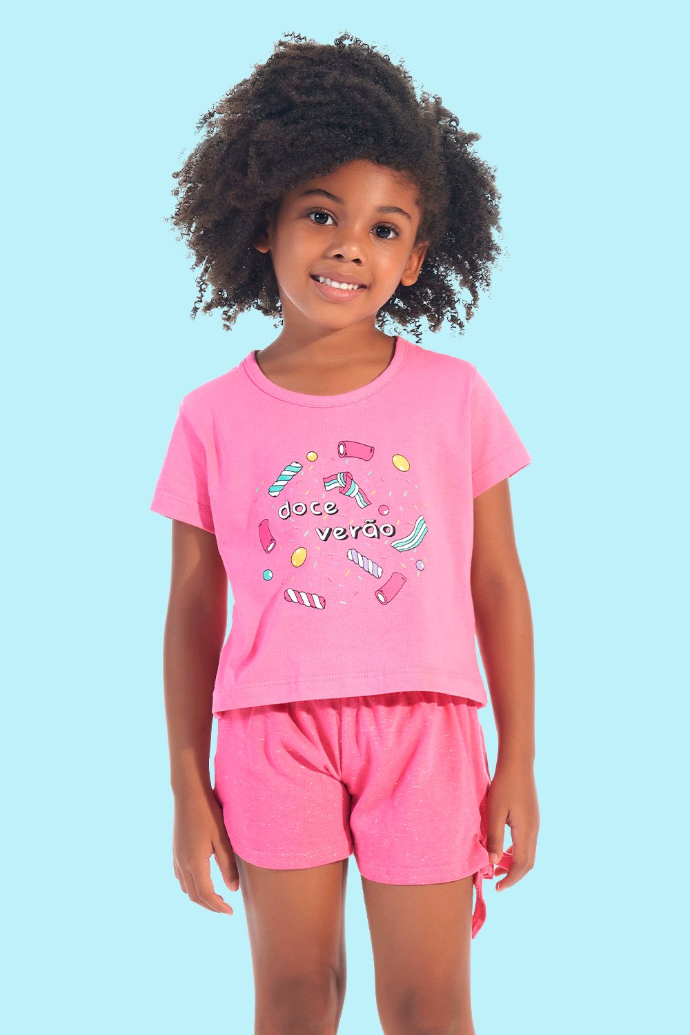 Pijama Feminino Infantil Doce Verão Pink - Bela Notte