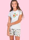 12 pijama feminino juvenil familia abacate mescla bela notte