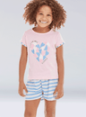 01 pijama feminino infantil curto listra bela notte