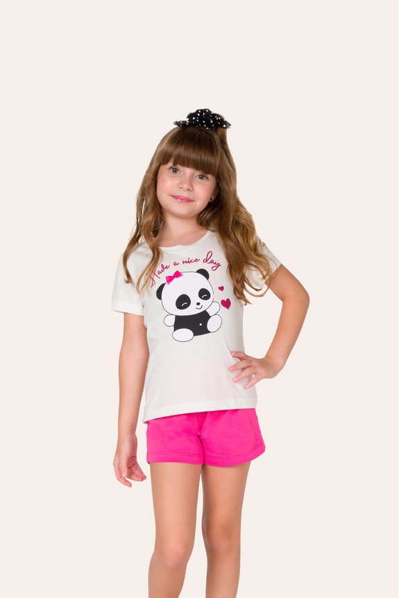 02 pijama infantil feminino panda bela notte